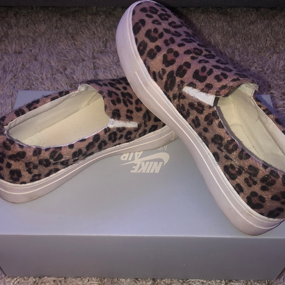 Cheetah print slip on dress shoes
